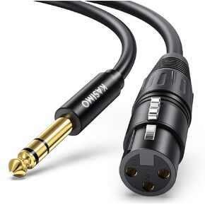 XLR Male to 1/4 Inch TRS Cable, Balanced 6.35mm Quarter inch TRS Plug to 3-pin XLR Male, Quarter inch TRS Male to XLR Male Microphone Cable, 6FT