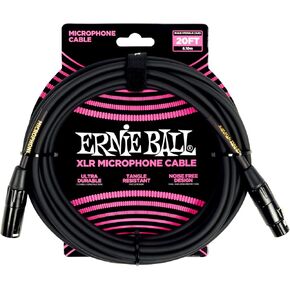 Ernie Ball XLR Mircrophone Cable, 20ft, Black (P06388)