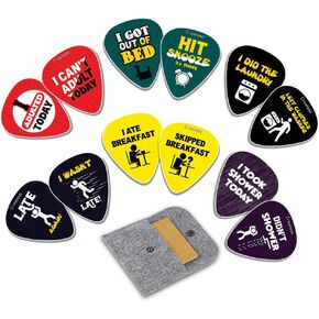 أعواد جيتار Creanoso Novelty Plectrum (12 حزمة) - هدايا موسيقية ممتازة وإكسسوارات جيتار للموسيقيين - سيليلويد متوسط ​​الحجم - أداة جيتار رائعة للموسيقيين المقيدين بالعضلات.