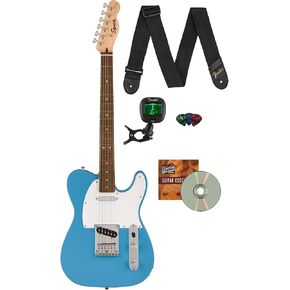 Fender Squier Sonic Telecaster - حزمة Torino Red مع Frontman 10G Amp، موالف، حزام، كابل، اللقطات، و Austin Bazaar Guitar DVD in Kuwait