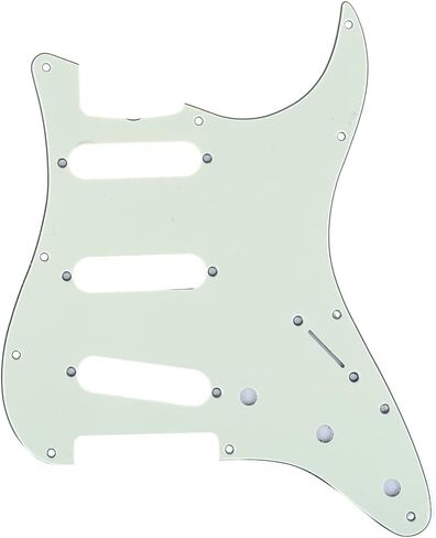 Musiclily Pro 11-Hole 60s 64 Vintage Style Strat SSS Pickguard for American Stratocaster Guitar, 3Ply Mint Green in Saudi Arabia