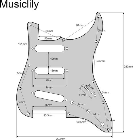 Musiclily Pro 11-Hole 60s 64 Vintage Style Strat SSS Pickguard for American Stratocaster Guitar, 3Ply Mint Green in Saudi Arabia