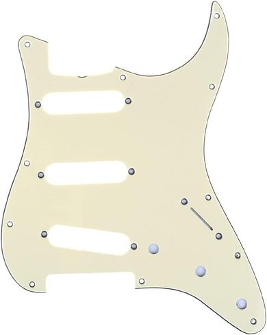 Musiclily Pro 11-Hole 60s 64 Vintage Style Strat SSS Pickguard for American Stratocaster Guitar, 3Ply Mint Green in Saudi Arabia