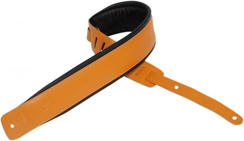 Levy's Leathers 3" Leather Guitar Strap with Foam Padding and Garment Leather Backing; Black (DM1PD-BLK) in Kuwait