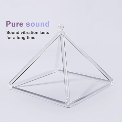 Sound Healing Crystal Singing Bowl Quartz Crystal Singing Pyramid 9'' With Free Suede Stick in Saudi Arabia
