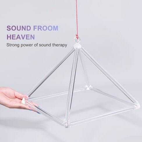 Sound Healing Crystal Singing Bowl Quartz Crystal Singing Pyramid 9'' With Free Suede Stick in Saudi Arabia