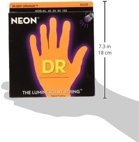 DR Strings HI-DEF NEON Bass Guitar Strings (NOB-45) & HI-DEF NEON Bass Guitar Strings (NWB-45), Black in Kuwait