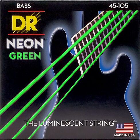 DR Strings HI-DEF NEON Bass Guitar Strings (NOB-45) & HI-DEF NEON Bass Guitar Strings (NWB-45), Black in Kuwait