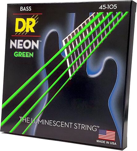 DR Strings HI-DEF NEON Bass Guitar Strings (NOB-45) & HI-DEF NEON Bass Guitar Strings (NWB-45), Black in Kuwait