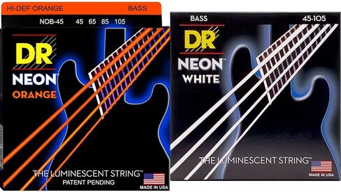 DR Strings HI-DEF NEON Bass Guitar Strings (NOB-45) & HI-DEF NEON Bass Guitar Strings (NWB-45), Black in Kuwait