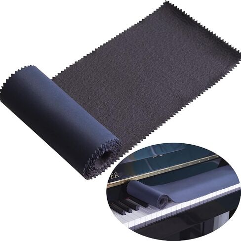 Mooson Piano Keyboard Anti-Dust Cover High Technology Fabric Key Cover Cloth Fit For Upright Piano, Electric Piano & Grand piano (Dark blue) in Saudi Arabia