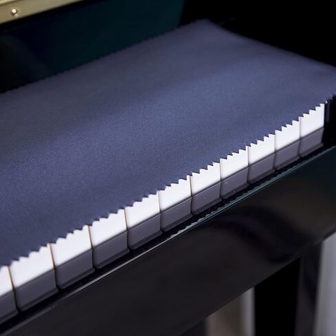 Mooson Piano Keyboard Anti-Dust Cover High Technology Fabric Key Cover Cloth Fit For Upright Piano, Electric Piano & Grand piano (Dark blue) in Saudi Arabia