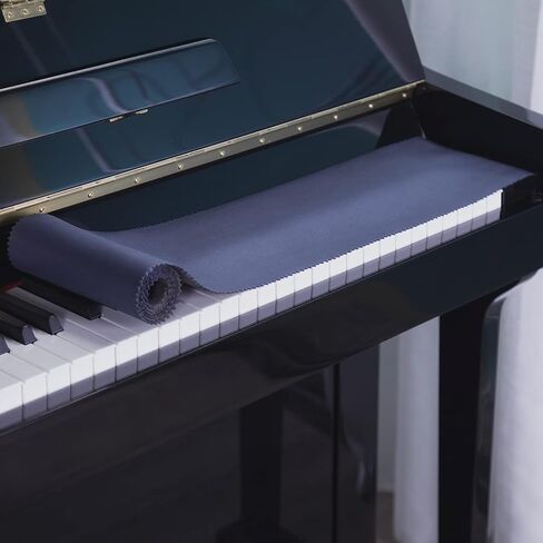 Mooson Piano Keyboard Anti-Dust Cover High Technology Fabric Key Cover Cloth Fit For Upright Piano, Electric Piano & Grand piano (Dark blue) in Saudi Arabia