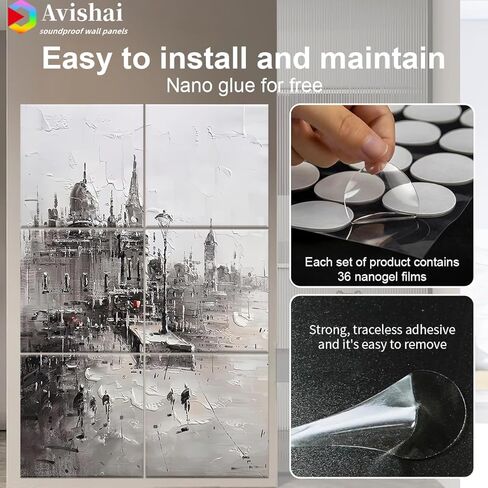 لوحات Avishai Art الصوتية، لوحات فنية جدارية صوتية مقاس 72 بوصة × 48 بوصة، 6 قطع من لوحات الحائط الصوتية الممتازة مع مادة لاصقة، لاستوديوهات التسجيل والمنازل. (بوند الهادئ) in Kuwait