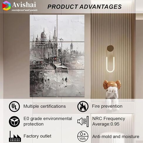 لوحات Avishai Art الصوتية، لوحات فنية جدارية صوتية مقاس 72 بوصة × 48 بوصة، 6 قطع من لوحات الحائط الصوتية الممتازة مع مادة لاصقة، لاستوديوهات التسجيل والمنازل. (بوند الهادئ) in Kuwait