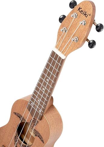 Ortega Guitars, 4-String Keiki Series Sopranino Ukulele with Turtle Etching, Right, Transparent ocean blue, (K1-BL) in Kuwait