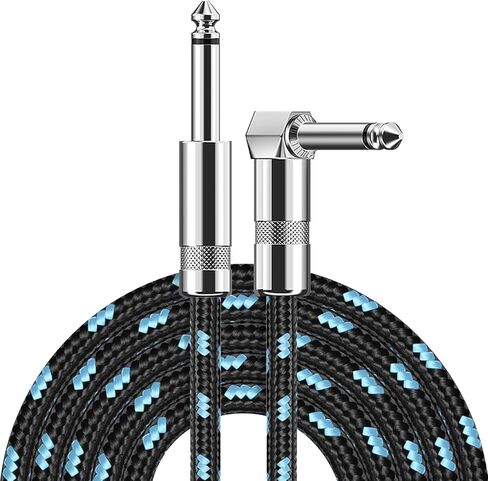 كابل جيتار SOTESIN بطول 20 قدمًا كابل جيتار 𝐀𝐦𝐩 𝐂𝐨𝐫𝐝 كابل جيتار كهربائي احترافي 1/4 كابل زاوية قائمة إلى مستقيمة للجيتار، الجهير، لوحة المفاتيح، الخلاط، مكبر الصوت (أسود أحمر) in Kuwait