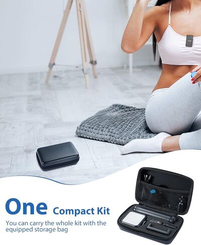 مجموعة تسجيل الفيديو للهواتف الذكية FULAIM X5-VK مع ميكروفون لافالير لاسلكي، مجموعة أدوات تشغيل YouTube لكاميرا هاتف iPhone Android، مجموعة إنشاء المحتوى لتسجيل فيديو Tiktok والبث المباشر مع ضوء RGB in Kuwait