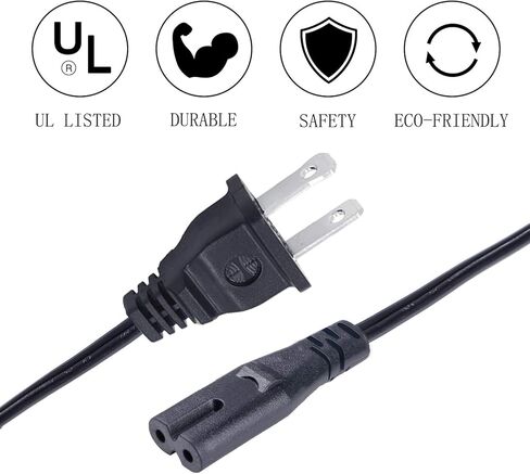 UL IEC C7 2 Prong Power Cord 8ft Replacement AC Cable for Nord C1 C2 Combo Organ Piano 88, Stage 3 88 Stage Keyboard,Electro 3 61 Keyboard,Electro Stage EX C2 Wave Stage Combo Organ Rack in Saudi Arabia
