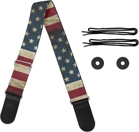 Suobstales Adjustable Guitar Strap for Electric/Acoustic Guitar/Bass with Leather Ends Shoulder Strap Instrument Accessories in Kuwait