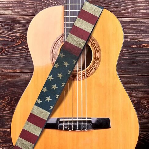 Suobstales Adjustable Guitar Strap for Electric/Acoustic Guitar/Bass with Leather Ends Shoulder Strap Instrument Accessories in Kuwait