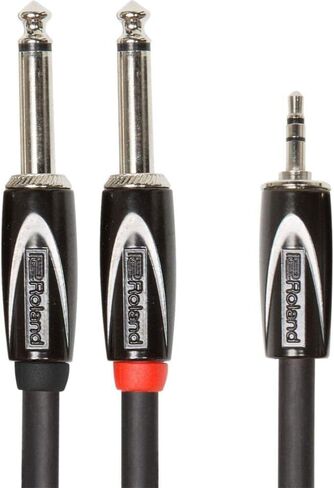 Roland Black Series 3.5mm TRS Male to Dual 1/4-Inch TS Male - 5 Foot (RCC-5-3528V2) in Kuwait