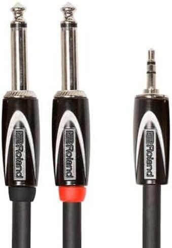 Roland Black Series 3.5mm TRS Male to Dual 1/4-Inch TS Male - 5 Foot (RCC-5-3528V2) in Kuwait