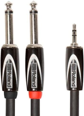 Roland Black Series 3.5mm TRS Male to Dual 1/4-Inch TS Male - 5 Foot (RCC-5-3528V2) in Kuwait