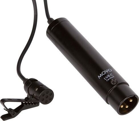 موفو ميكروفون سلكي LV8-C بمكثف قلبي عالي الجودة اكس ال ار مع كبسولة ميكروفون 12 ملم لتسجيل صوتي دقيق - تتضمن المجموعة حافظة بمشبك طية صدر وزجاج امامي in Kuwait