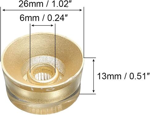 PATIKIL Electric Guitar Top Hat Knobs Speed Volume Tone Control Knobs 6mm/0.24" Gold for LP Style Electric Guitar Bass Musical Instrument Parts Replacement Pack of 4 in Saudi Arabia