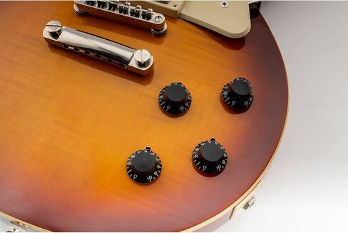 Musiclily Pro اليد اليسرى حجم متري 18 خدد جرس أعلى قبعة مقابض التحكم ل Epiphone Les Paul الغيتار الكهربائي آسيا استيراد الغيتار باس سبليت رمح الأواني، العنبر (مجموعة من 4) in Kuwait