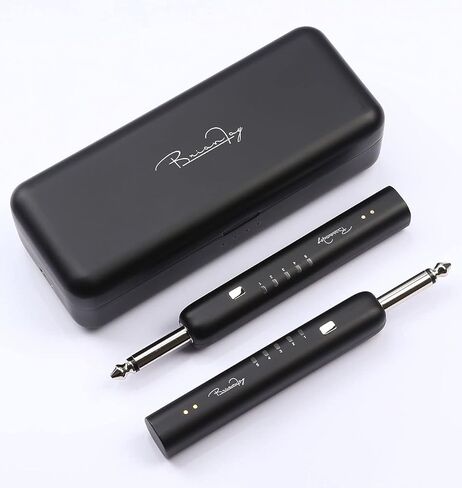 BrianFay نظام الأجهزة اللاسلكية علبة شحن قابلة لإعادة الشحن يمكن أن تستمر لمدة 30 ساعة جهاز إرسال نطاق UHF للآلات الصوتية الكهربائية لوحة مفاتيح الجيتار (أسود) in Kuwait