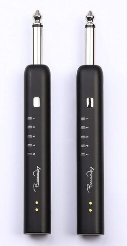 BrianFay نظام الأجهزة اللاسلكية علبة شحن قابلة لإعادة الشحن يمكن أن تستمر لمدة 30 ساعة جهاز إرسال نطاق UHF للآلات الصوتية الكهربائية لوحة مفاتيح الجيتار (أسود) in Kuwait