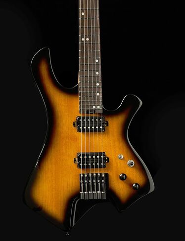 Censtar Headless Guitar,6 String Solid Body Travel Guitar,Roasted Maple Neck and Mahogany Body Stainless Steel Frets Guitar,24 Frets Electric Guitar in Kuwait
