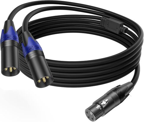 كابل مقسم LanSenSu XLR، 1 XLR أنثى إلى 2 XLR ذكر تصحيح Y كابل مقسم ميكروفون متوازن محول صوت 11.8 بوصة (عبوة واحدة) in Kuwait