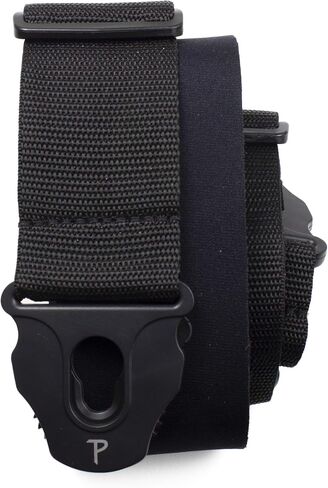 Perri's Leathers Ltd.- Locking Ends Guitar Straps- Nylon- Black- Adjustable- For Electric/Acoustic/Bass Guitars in Saudi Arabia