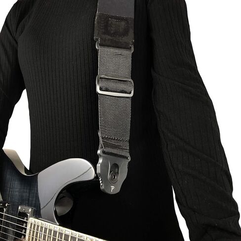 Perri's Leathers Ltd.- Locking Ends Guitar Straps- Nylon- Black- Adjustable- For Electric/Acoustic/Bass Guitars in Saudi Arabia