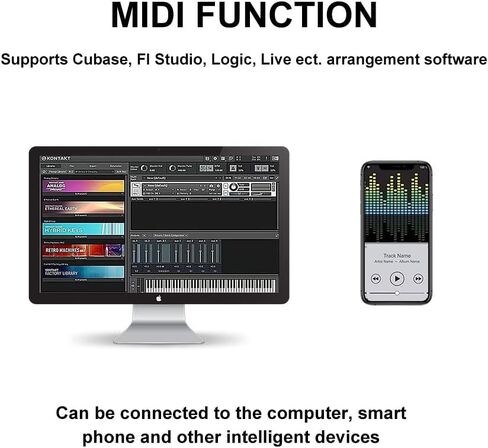 كول ميوزك بيانو رقمي للمبتدئين 88 مفتاحا بالحجم الكامل، بيانو كهربائي محمول مع دواسة استدامة، مزود طاقة in Kuwait