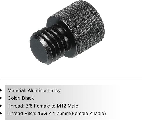 MECCANIXITY Mic Stand Adapter 3/8 Female to M6 Male Camera Screw Thread Adapter for Microphone Tripod Stand Black in Kuwait