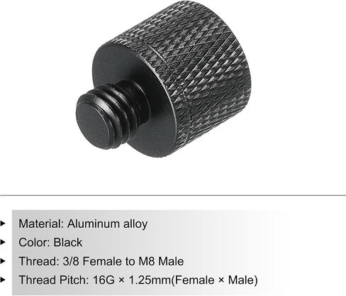 MECCANIXITY Mic Stand Adapter 3/8 Female to M6 Male Camera Screw Thread Adapter for Microphone Tripod Stand Black in Kuwait