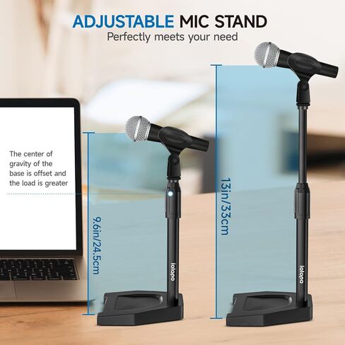 حامل ميكروفون سطح المكتب، iQLQPQ مكتب حامل ميكروفون قابل للتعديل مع مشبك ميكروفون ترقية أقصى نطاق لقط 60 مم، مرشح بوب، مشبك الهاتف الخلوي، محول معدني 3/8 بوصة إلى 5/8 بوصة لكرة الثلج الزرقاء والميكروفونات الأخرى in Kuwait