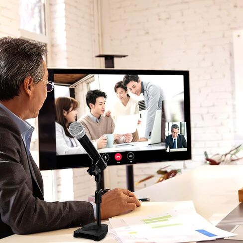 ميليستين حامل ميكروفون مكتبي مع حامل هاتف، حامل ميكروفون 2 في 1 قابل للتعديل مع حامل للصدمات ومحول وحامل ميكروفون مع قاعدة مرجحة لتسجيل البث in Kuwait