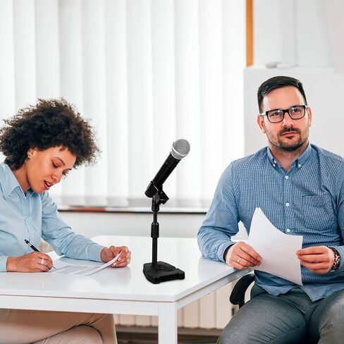 ميليستين حامل ميكروفون مكتبي مع حامل هاتف، حامل ميكروفون 2 في 1 قابل للتعديل مع حامل للصدمات ومحول وحامل ميكروفون مع قاعدة مرجحة لتسجيل البث in Kuwait