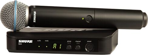 Shure BLX24R/B58 Rack-Mount Wireless Audio System H10 Band (542–572 MHz) – BLX4R Receiver, BLX2 Transmitter with Beta 58A Mic, Up to 14 Hr Battery, 300 ft Range in Kuwait