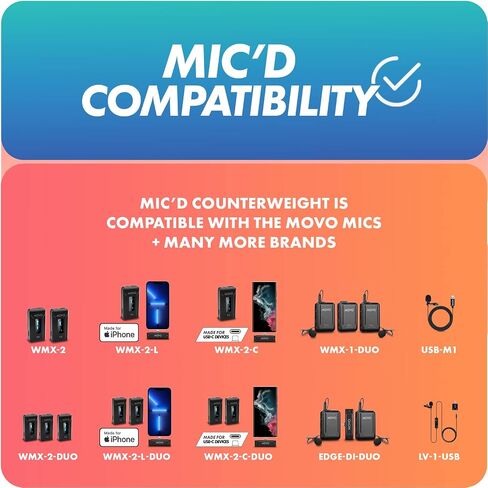 Movo MIC'D Lav Mic Weight - Weight for Lavalier Microphone - Perfect for Sound Departments, Creators, Audio Producers in Saudi Arabia