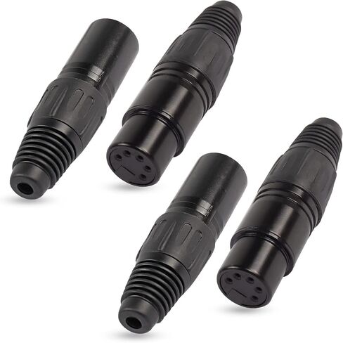 XMSJSIY 5 دبوس XLR ذكر موصلات المقابس، 5Pin XLR-M التوصيل لحام نوع موصل ميكروفون الصوت، كابل XLR ينتهي استبدال مقبس الصوت M-Plug-4PCS in Kuwait