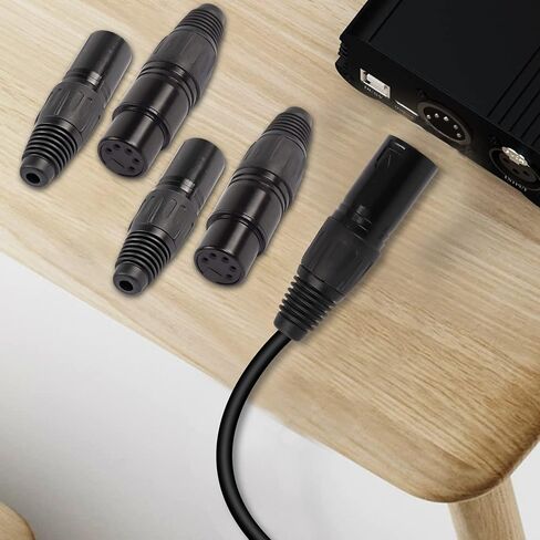 XMSJSIY 5 دبوس XLR ذكر موصلات المقابس، 5Pin XLR-M التوصيل لحام نوع موصل ميكروفون الصوت، كابل XLR ينتهي استبدال مقبس الصوت M-Plug-4PCS in Kuwait