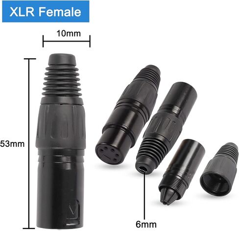 XMSJSIY 5 دبوس XLR ذكر موصلات المقابس، 5Pin XLR-M التوصيل لحام نوع موصل ميكروفون الصوت، كابل XLR ينتهي استبدال مقبس الصوت M-Plug-4PCS in Kuwait