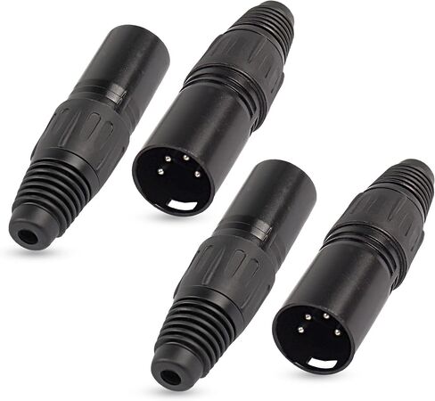 XMSJSIY 5 دبوس XLR ذكر موصلات المقابس، 5Pin XLR-M التوصيل لحام نوع موصل ميكروفون الصوت، كابل XLR ينتهي استبدال مقبس الصوت M-Plug-4PCS in Kuwait
