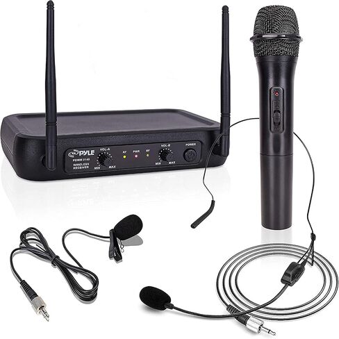PYLE Lavalier, Headset Mics, Transmitter, Receiver-for PA, Karaoke Dj Party, Black, One Size (PDWM2140) in Saudi Arabia